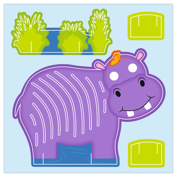 Diverse Hippo, Pflanzenbanner, Pillow Form, Lila Hippo, Spielzeug Art