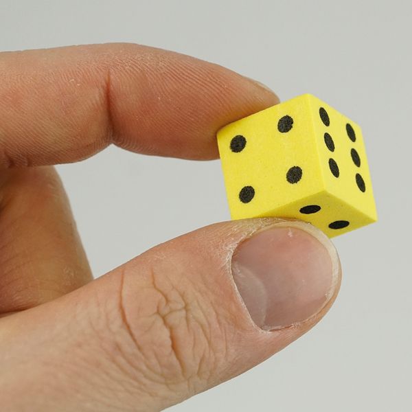 Würfel, Würfel aus Schaum, Gelb, Punktezahlen, Würfelspiel