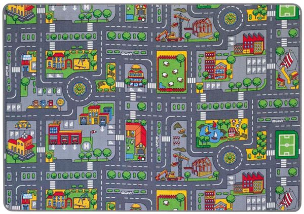 Stadtplan, Straßenverkehr, Kreisel, Gebäude, Grünflächen