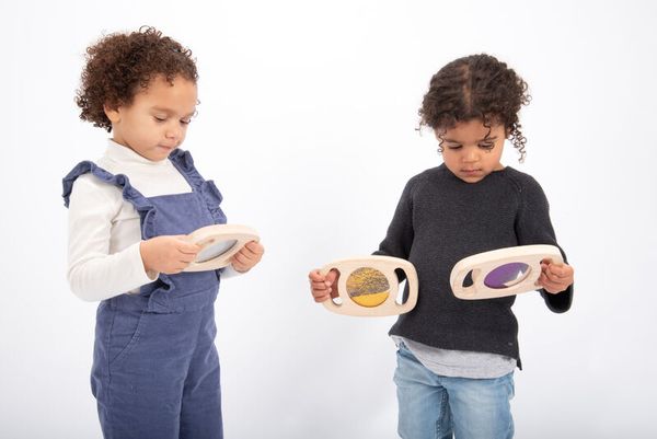 Handglitzertafel mit Holzrahmen, 3-teiliges Set, ab 12 Monate Handglitzertafel mit Holzrahmen, 3-teiliges Set, ab 12 Monate