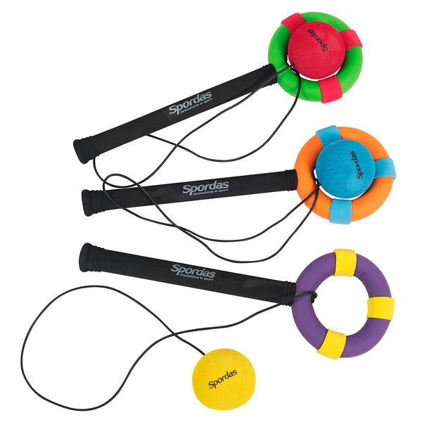 training, paddle, hand?, accessory?, ring with ball