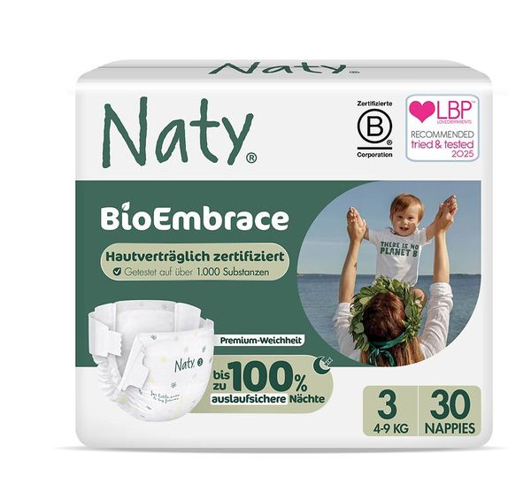 NATY Ökowindeln, Größe 3 (4-9 kg), 30 Stück