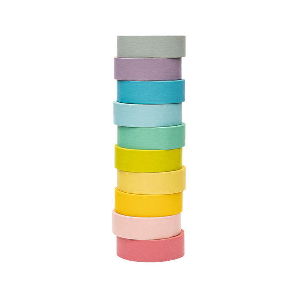 Washi-Tape Set, 10 Rollen farblich sortiert je 5m x 15mm, in verschiedenen Farbausführungen