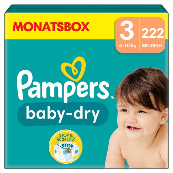 PAMPERS Baby Dry Gr. 3 Midi (6-10kg), 222 Stk.