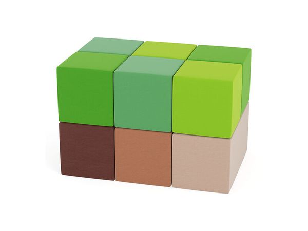 Holzklötze, Bauklötze, Würfel, Grüntöne, Holzspielzeug