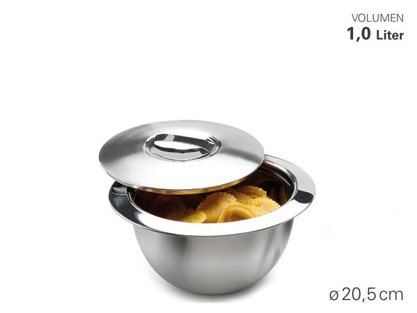 Thermoschüssel mit Deckel, Größe wählbar