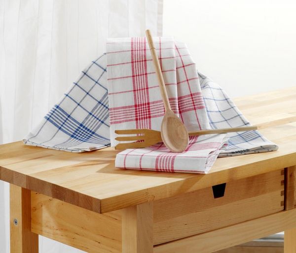 Tischdecke, Geschirrtuch, Stofflappen, Küche, Holztisch