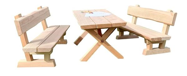 Holz, Gartenmöbel, Sitzgruppe, Tisch, Holzbank