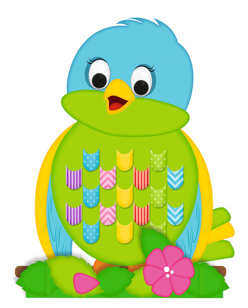 glöck, Vogel Spielzeug, bunte Vogelfigur, Blumenbasis, farbenfrohes Tier