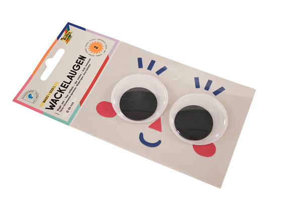 FOLIA Wackelaugen Basic selbstklebend, 50 mm, 2 Stück