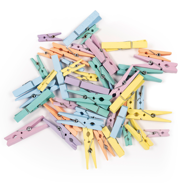 FOLIA Holzklammern in Pastellfarben, 3 Größen, 48 Stück FOLIA Holzklammern in Pastellfarben, 3 Größen, 48 Stück