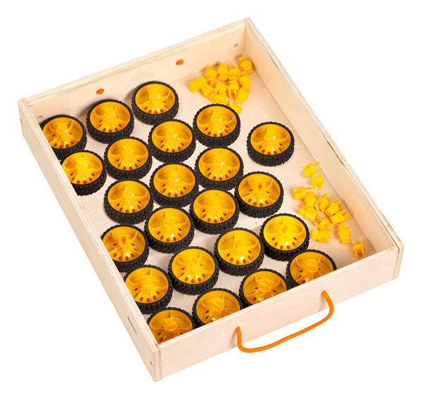 EDUCO Join Clips, 24 Räder und 24 Drehclips inkl. 5 Arbeitskarten im Holzkasten EDUCO Join Clips, 24 Räder und 24 Drehclips inkl. 5 Arbeitskarten im Holzkasten