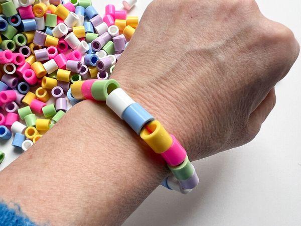 XL-Bügelperlen im Eimer, Pastell, ca. 900 Stück