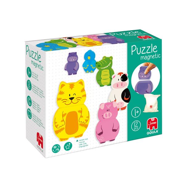 GOULA Magnetisches Holzpuzzle Tiere, 12 Teile, ab 12 Monate GOULA Magnetisches Holzpuzzle Tiere, 12 Teile, ab 12 Monate
