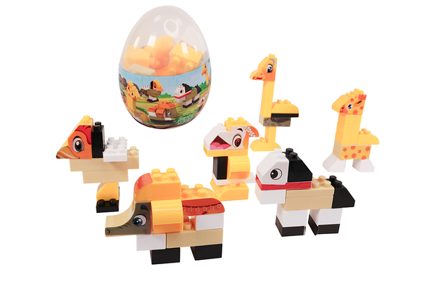 Tierfigur im Ei, versch. Motive, Klemmbausteine, 8-10 Teile 1 Stück Tierfigur im Ei, versch. Motive, Klemmbausteine, 8-10 Teile 1 Stück