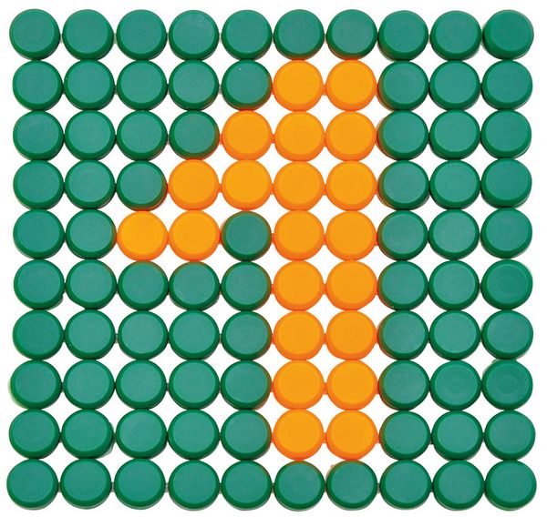 board, Punkte, Gitter, grünes, Orangen
