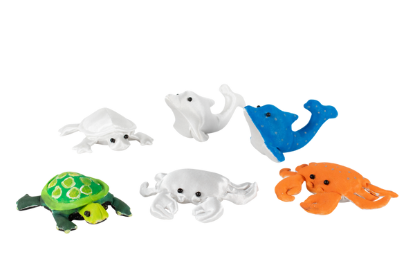 Sandtiere Meer zum Bemalen, 6 Stück