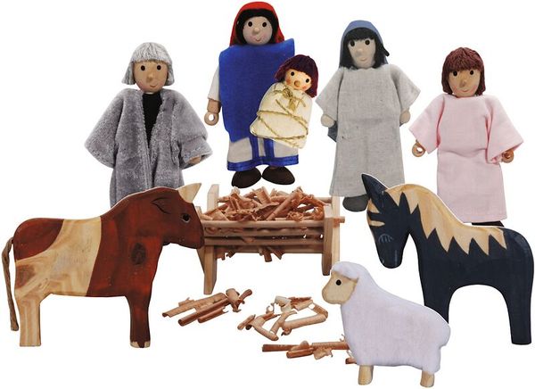 Biegepuppen-Set Kleine Weihnachtsgeschichte, 9-teilig