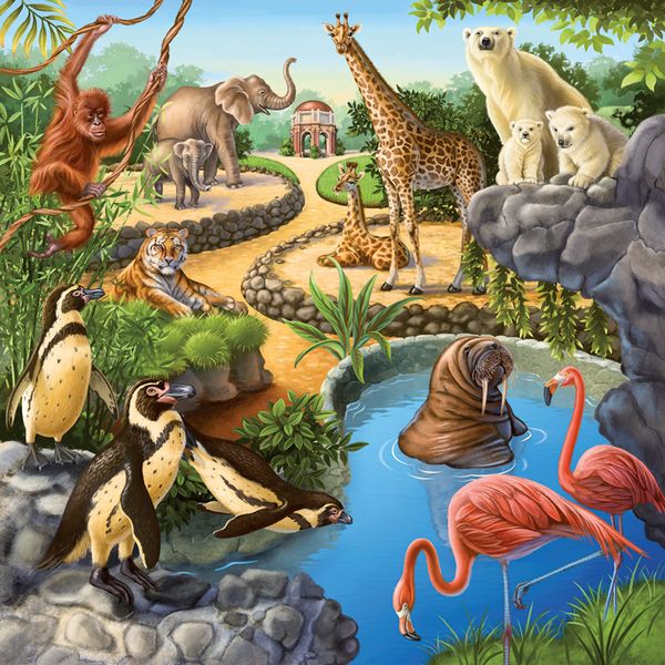 RAVENSBURGER Puzzle Wald-/Zoo-/Haustiere, 3 x 49 Teile, ab 5 Jahre RAVENSBURGER Puzzle Wald-/Zoo-/Haustiere, 3 x 49 Teile, ab 5 Jahre