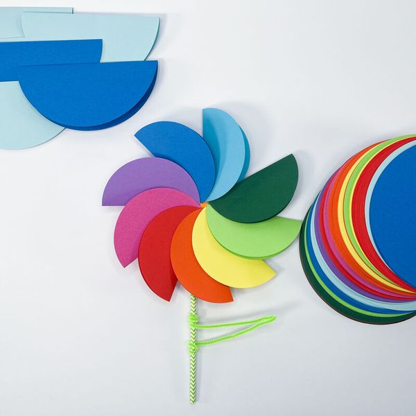 FOLIA Origamipapier Basic Mix, rund, 12 cm, 500 Blatt bunt sortiert