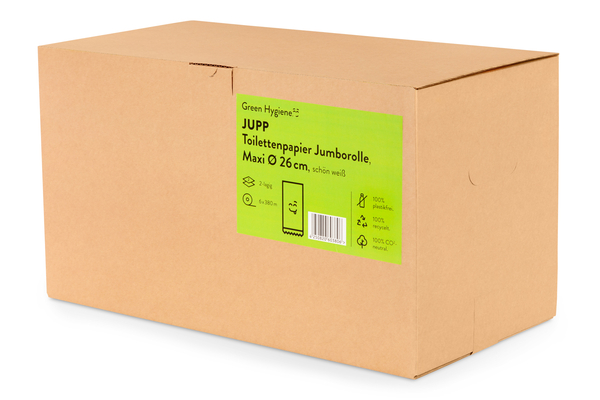 GREEN HYGIENE Palette Jumbo-Toilettenpapier, JUPP, weiß, 2-lagig, 380 m, 252 Rollen