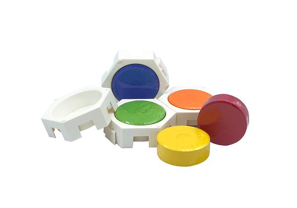 Tempera-Palette hexagonal, unbefüllt, für 55 mm Blöcke, 1 Stück
