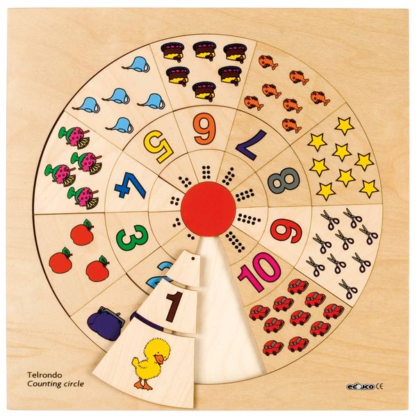 Zählkreis, Bildungsspielzeug, Holzpuzzle, Zahlenrad, Kükenfigur