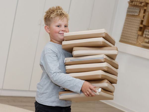 KITAEINKAUF Sitzkissen-Set, Kunstleder, 2-farbig, 10 Stück, Farbe wählbar