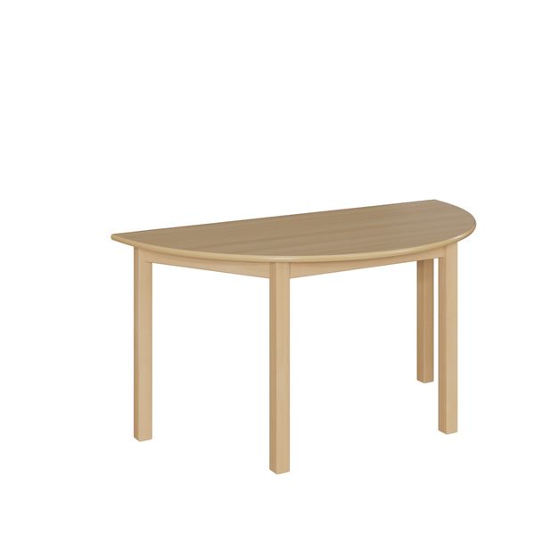 Halbrundtisch, 160x80 cm, Dekor Buche, Zarge, Tischbeine aus Holz Halbrundtisch, 160x80 cm, Dekor Buche, Zarge, Tischbeine aus Holz