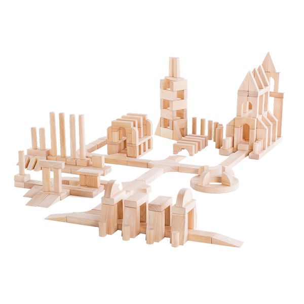 Holzspielzeug, Konstruktion, Holzbausteine, Miniaturstadt, Kreativspielzeug