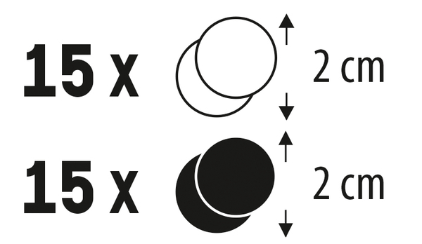 FOLIA Klettpunkte schwarz/weiss, 30 Stück FOLIA Klettpunkte schwarz/weiss, 30 Stück