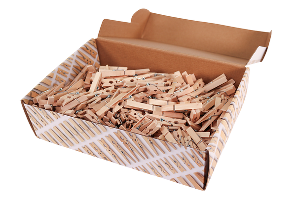 FOLIA Holzklammern, 2,5-5 cm, Großpackung, 480 Stück, Farbe wählbar