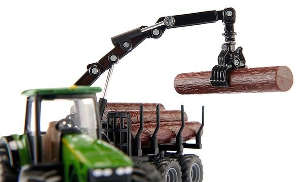 Holzstamm, Holzlog, Kranbagger, Forstmaschinen, Holztransport