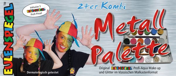 EULENSPIEGEL Schminkpalette 24er Kombi Metall (SONDERANGEBOT)