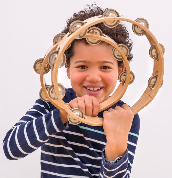 kind, percussion, tambourine, musikinstrument, holzrahmen