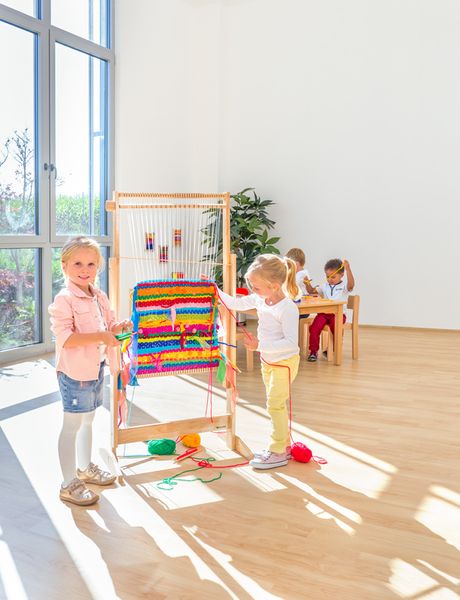 kinder, basteln, garn, weberei, spielzimmer