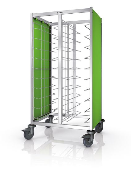 Tablett-Abräumwagen TAW 2x10 für EN Tabletts mit Seitenverkleidung