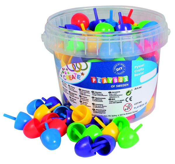 spielstift-kappe, kreativ-set, farbenvielfalt, plastiktöpfchen, bunt