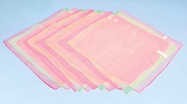 Jongliertücher (aus Chiffon) in 3 Farben, 12 Stück, Maße 41x41 cm