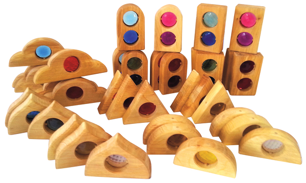 holzspielzeug, kegeln, trommel, würfel, farbmarkierungen