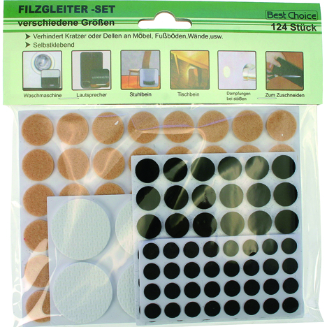 Filzgleiter-Set, Klebepads, Anti-Rutsch, Waschmaschinen-Pads, Stuhlfüße-Pads