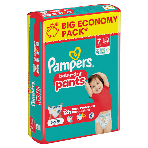 PAMPERS Baby Dry Pants Gr. 7, Extra Large 15+ kg, (verschiedene Verpackungsgrößen)
