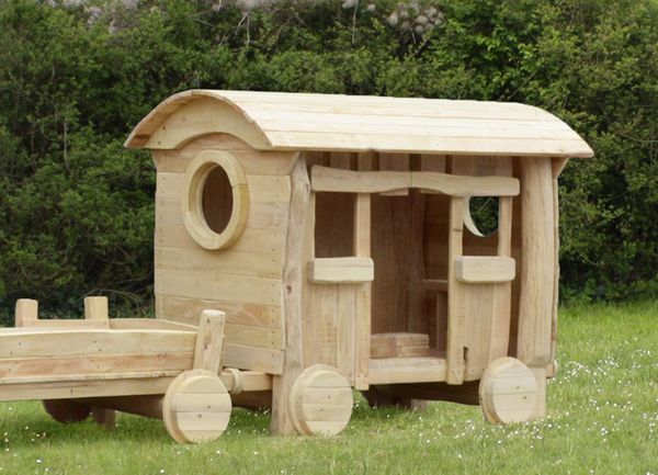 Holzspielhaus, Holzhaus, Kinderhaus, Kutsche, Holzspielzeug
