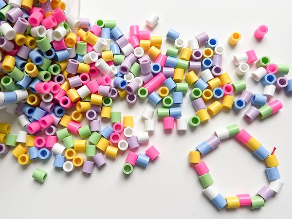 XL-Bügelperlen im Eimer, Pastell, ca. 900 Stück