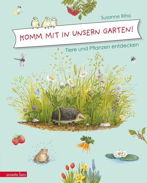 Kinderbuch, Garten, Hase, Igel, Wildblumen