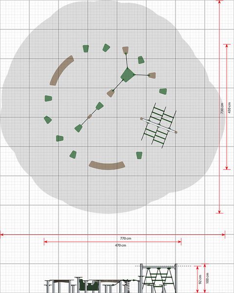 Hindernisparcours, Ø-Form