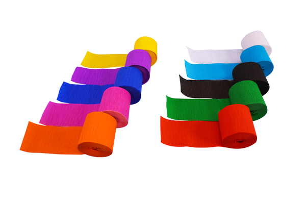 FOLIA Kreppband, 10 Rollen, farbig sortiert