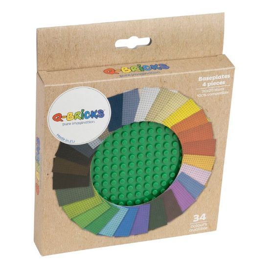 Q-Bricks Bauplatte, 20x20 Noppen, 4 Stück, grün Q-Bricks Bauplatte, 20x20 Noppen, 4 Stück, grün