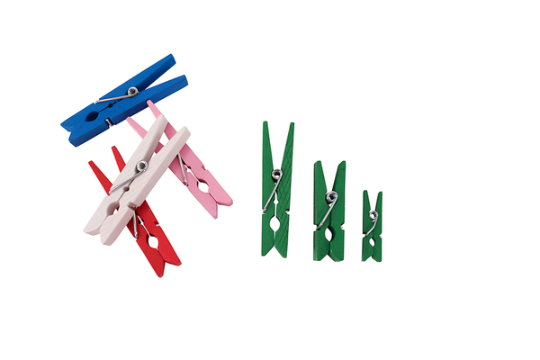 FOLIA Holzklammern, 2,5-5 cm, Großpackung, 480 Stück, Farbe wählbar