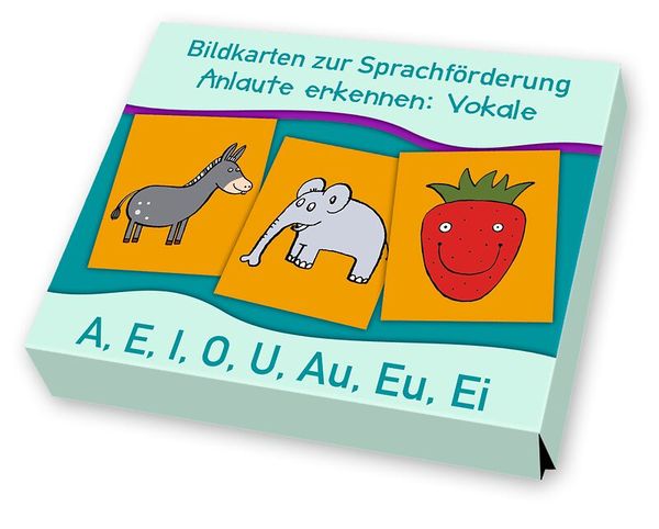 Karten, Bildkarten, Sprachförderung, Tierfigur, Erdbeere
